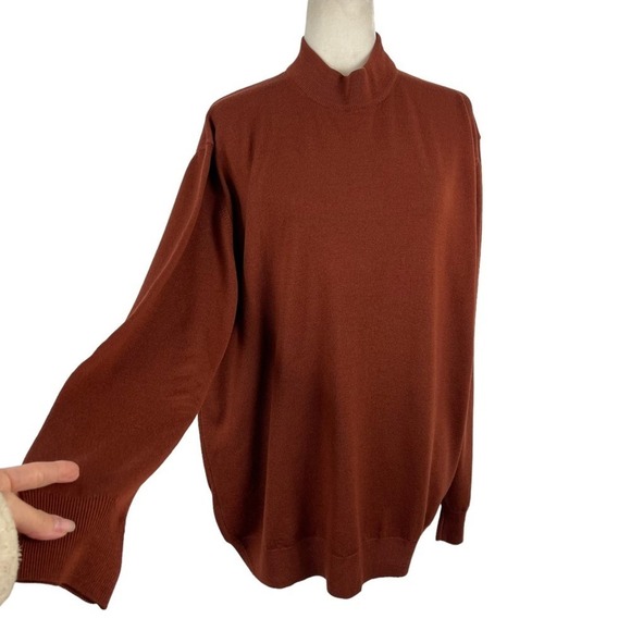 Franco Ziche 100% Pure Wool Long Sleeves Mock Turtleneck Jumper Sweater XXL - Picture 6 of 14